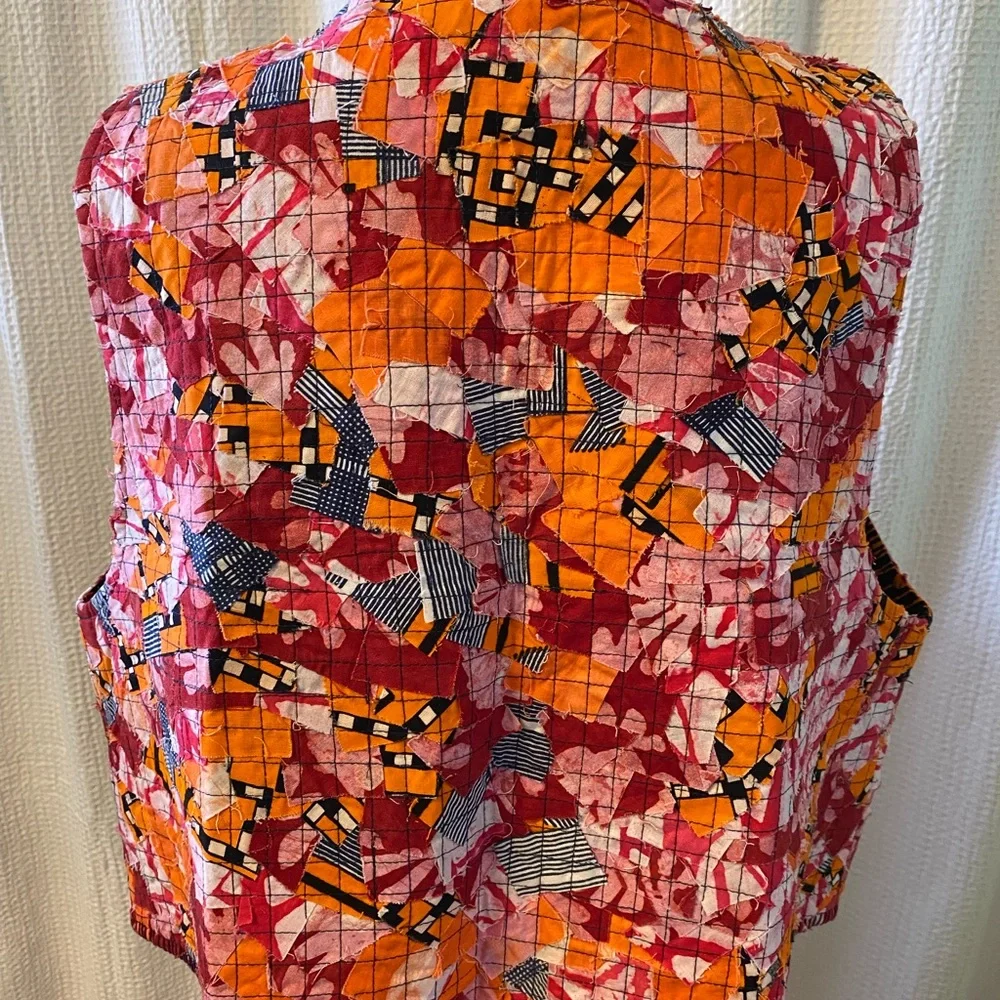Unique and vibrant Colorful Patchwork Vest - Picture 5 of 9